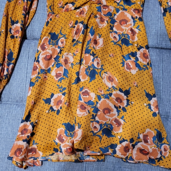 Free People Yellow Floral Long Sleeve Dress - Picture 8 of 9